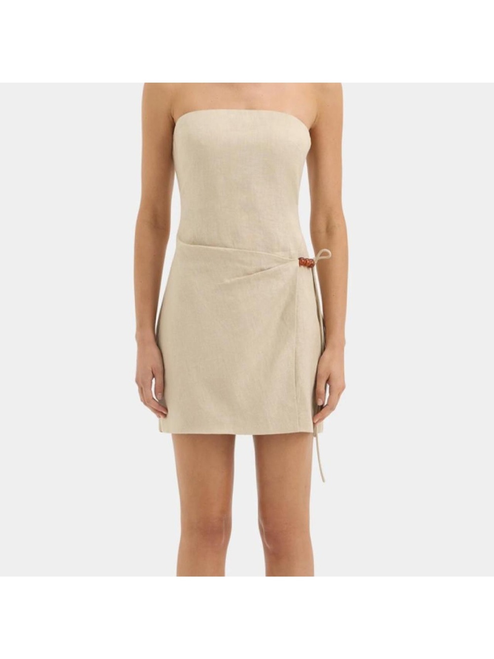 SIR. Moretti strapless mini dress in natural